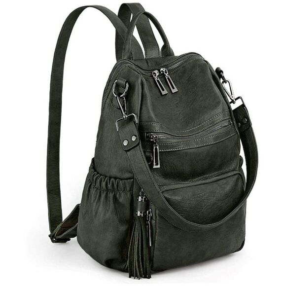 LMI Fashion Leather backpack-Dark Green main image 6